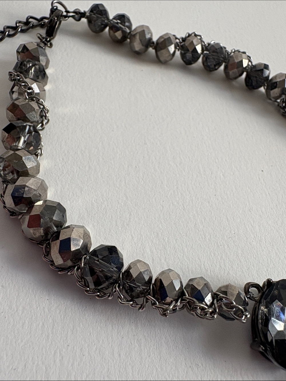 Simply Vera Vera Wang Faceted Crystal Necklace in Smoky Gray - Picture 3 of 5